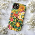 thumbnail image 5 of Groovy Retro Floral Phone Case, Bold Vintage Flower Design iPhone Cover, Colorful Artistic Protective Case for iPhone 16 15 14 13 12 11 Plus Pro Max Mini, 5 of 6