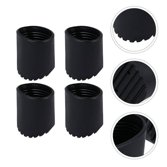 Raindrops 4 Pcs Round Ladders Non-slip Mat Ladder Floor Protector 6.00X5.20X5.20CM Black