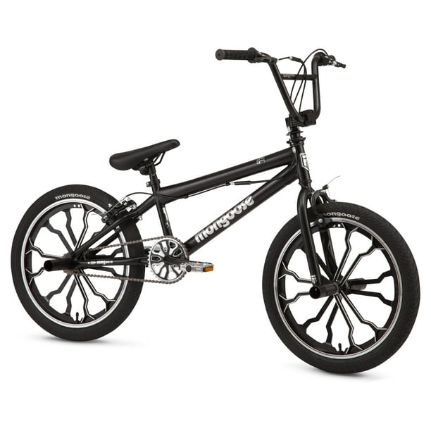Mongoose Rebel Kids BMX Bike, 20 Wheels, Ages 7-13, Black