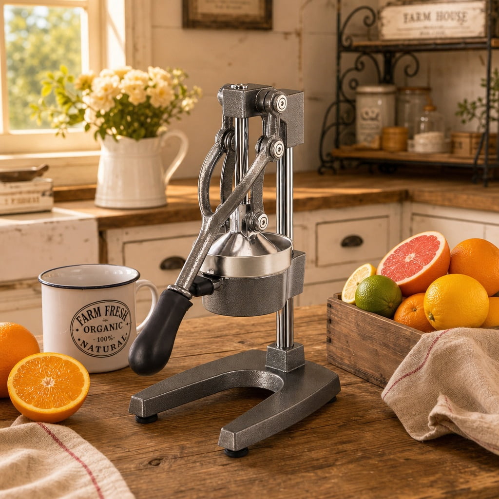 UBesGoo Juicer Hand Press Manual Fruit Juicer Juice Squeezer Citrus Orange Lemon Pomegranate, Gray