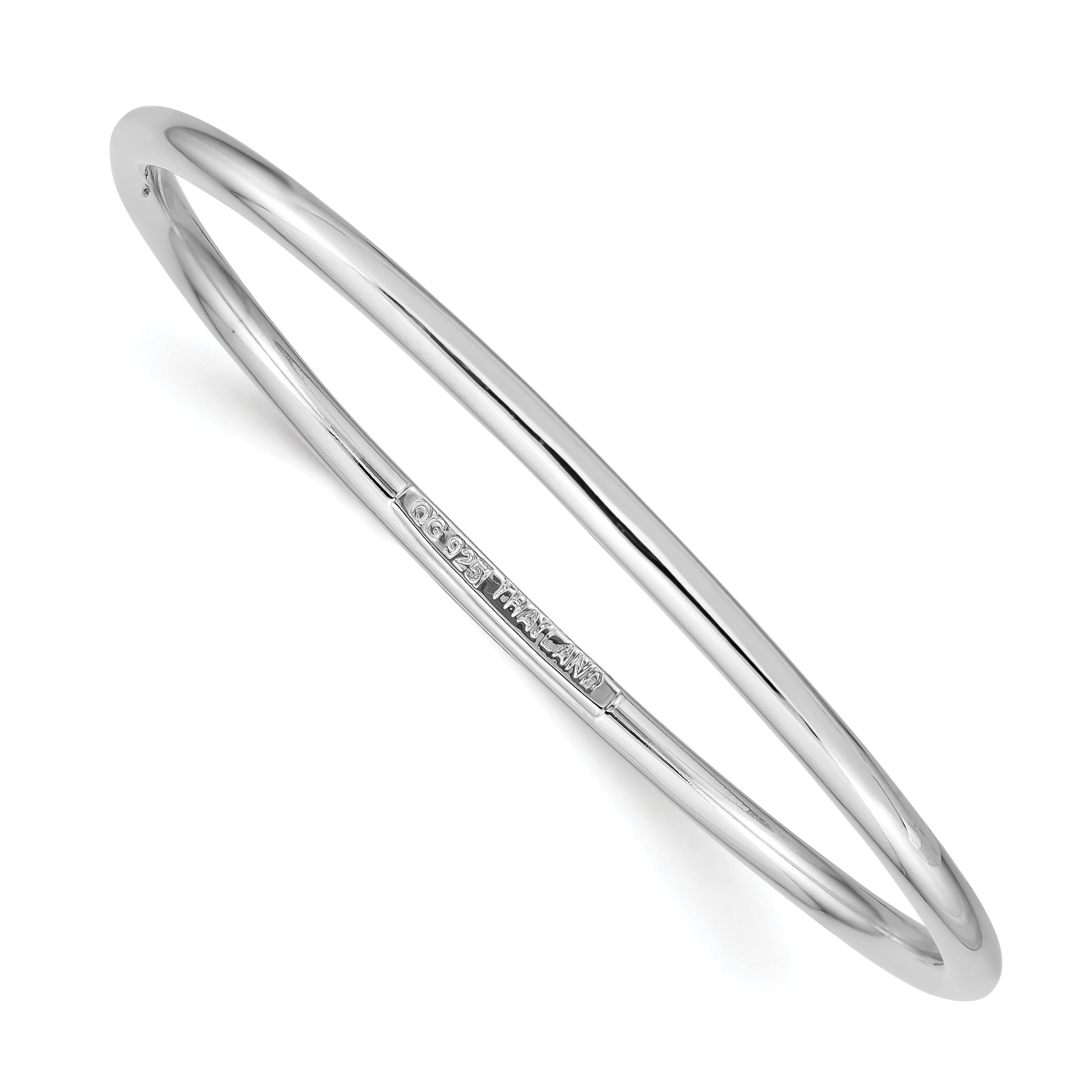 925 Sterling Silver Rhodium-plated Polished Knot Slip-on Bangle Bracelet 