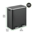thumbnail image 2 of mDesign Metal Steel 60-Liter Large Dual Compartment Step Trash Can - Black, 2 of 4