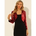 thumbnail image 4 of INSPIRE CHIC Veste Courte Décontractée à Paillettes Manches Longues Ouverte devant pour Femmes, 4 of 6