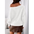 thumbnail image 4 of Suéter PRETTYGARDEN para Mujer, Hombros Descubiertos, Blanco, Talla M, 4 of 8