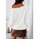 thumbnail image 4 of Suéter PRETTYGARDEN para Mujer, Hombros Descubiertos, Blanco, Talla M, 4 of 8