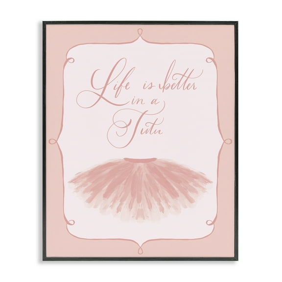 Stupell Industries Life's Better in Tutu Entertainment Painting Black Framed Art Print Wall Art, 11 x 14
