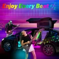 thumbnail image 5 of Tira de luces LED para interior de coche, 56 modos, 4 unidades, 36 LED, 16 millones de colores RGB, 12 V, CC, USB, inalámbrica, Bluetooth, IP67., 5 of 5