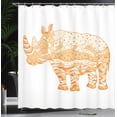 thumbnail image 4 of Ambesonne Animal Shower Curtain, Zentangle Animal Africa Art, 69"Wx84"L, Pale Orange Orange, 4 of 5