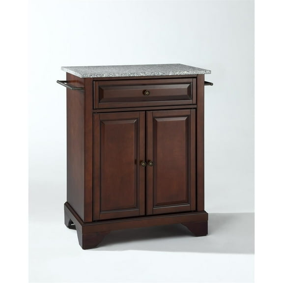 Crosley Brands Lafayette Granite Top Portable Kitchen Island/Cart Mahogany/Gray