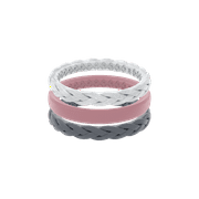 Groove Life Stackable Serenity Silicone Ring - Breathable Rubber Wedding Band for Women, Lifetime Coverage, Unique Design, Comfort Fit - Size 4-10