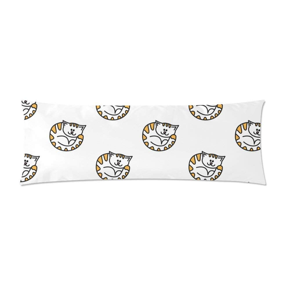 ABPHOTO Small Cute Cats Body Pillow Covers Pillowcase Throw Pillows 20x60 inch
