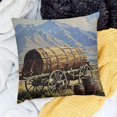 thumbnail image 2 of BANET Throw Pillow Cushion Cover, Photo of Old Nostalgic American Cart Carriage in The Farm , Decorative Square Accent Pillow Case 12x12in, 2 of 5