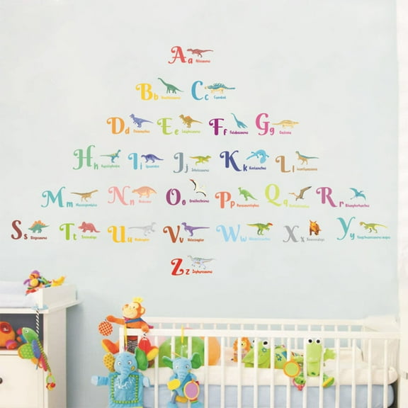 STRANDCHIC Dinosaur Pattern Wall Decals PVC 1 Set 35.8x13.8in For Kids Room Decoration