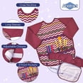 thumbnail image 3 of Abstract Kids Art Smock Apron - Maroon Long Sleeve Waterproof Bib for Painting, Feeding and More - 2 Pockets - Microfiber with Vinyl Lining - Medium, 3 of 7