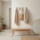 thumbnail image 2 of Toallero de madera maciza natural | Perchero artesanal de madera con cierre de cristal | Para colgar en la pared, ideal para toallas de baño y cocina | Acabado en nogal o haya, 2 of 2