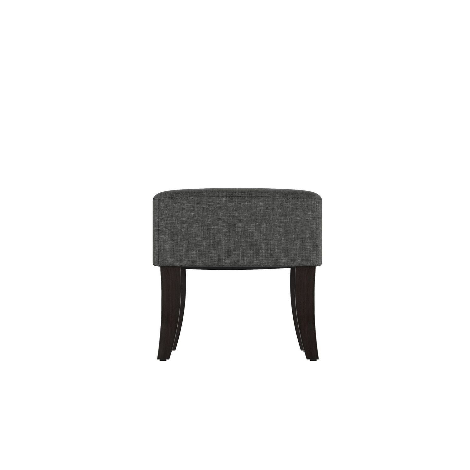 CorLiving Antonio 46" Wide Fabric Upholstered Indoor Bench with Curved Wood Legs, Dark Grey