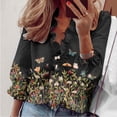 thumbnail image 2 of Mujeres Casual Manga completa Cuello en V Tops Camisas sueltas Blusa Tops estampados Pompotops  FGAJ13963, 2 of 5