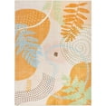 thumbnail image 2 of Cydiria Cozy Bright Fun Boho Abstract Faux Wool Area Rug, 6' x 9', Orange, 2 of 8