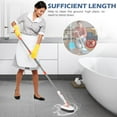 thumbnail image 5 of Floor Scrub Brush, 3-In-1 Tile Tub Floor Scrubber with 52-inch Adjustable Long Handle Shower Cleaner Brush and 3 Detachable Replacement Brush Heads for Cleaning Bathroom Kitchen Walls Tub Tile, 5 of 7