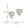 thumbnail image 2 of 14K White Gold Earring Button Women'S 7 mm 8 Elephant Earrings, 2 of 2