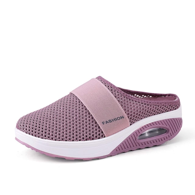 Fashion Solid Color Open Toe Slide Slippers Breathable Mesh Comfortable Beach Sandals Non Slip Lightweight Platform