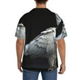 thumbnail image 4 of Zufioo White Red Cockatoo Print Mens Button Down Short Sleeve Shirt,Classic Plaid Shirt,Mens Accessories Fashion Shirt-Large, 4 of 6