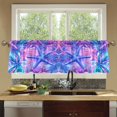 thumbnail image 4 of Yayeee Kitchen Curtains Tier Set of 2 Light Filtering 57"x36" Over Sink Window Panels, Purple Starfish Pattern, 4 of 7