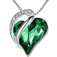 thumbnail image 1 of Collar Leafael Infinity Love Heart, cristal esmeralda, plata, 1 of 6