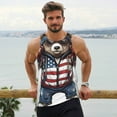 thumbnail image 6 of Pofeuu Patriotic Boxing Bear Art Print Men's Workout Tank Tops Sleeveless Muscle Gym Shirt Quick Dry-4X-Large, 6 of 7