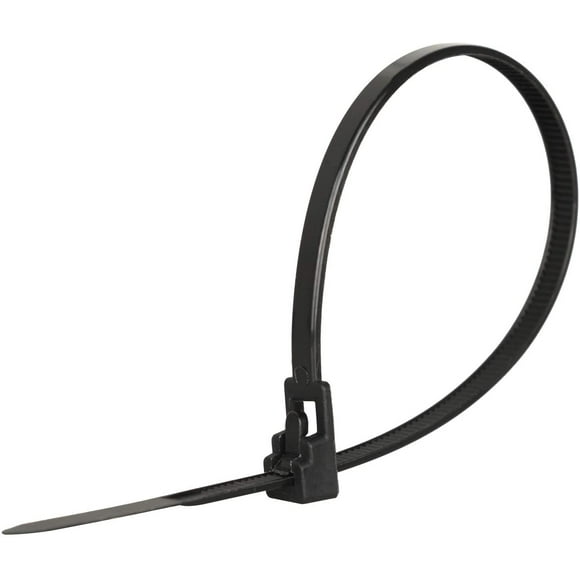 TFixol 100Pcs Heavy Duty Industrial Zip Ties,Releasable 8 Inch Black Cable Ties, Nylon Adjustable Tie wrap,Reusable Zip Toes Tie Straps For Garden Plant Secure Vine, Home, Office Use