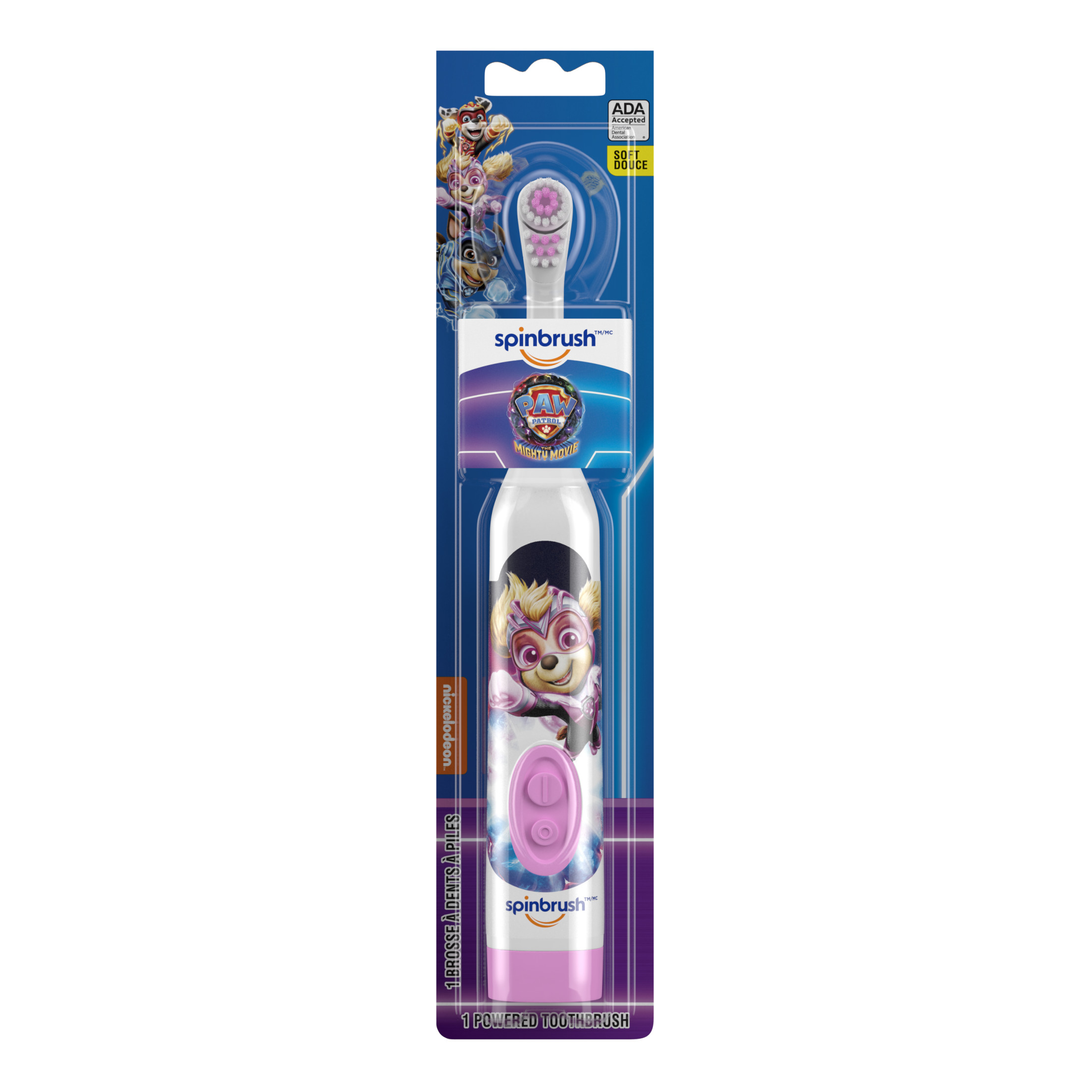 PAW Patrol Spinbrush Kids Battery-Powered Toothbrush, Soft Bristles, Ages 3+, Character May Vary - image 4 of 8