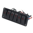 6 Gang Rocker Switch Panel LED Backlit On Off Switch Waterproof Circuit