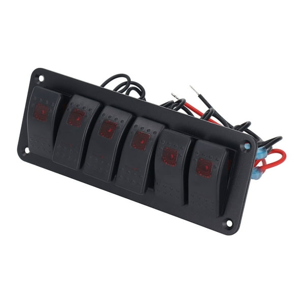 Marine Boat Rocker Switch,6 Gang Rocker Switch LED Switch Panel Gang Rocker Switch Tried and Trusted