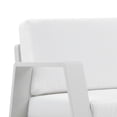 thumbnail image 4 of Xia 32 Inch Armchair, White Aluminum Frame, Fade Resistant Fabric Cushions - Saltoro Sherpi, 4 of 6
