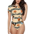 thumbnail image 2 of Uemuo Funny Chicken Pattern Women's One Piece Short Sleeve Swimsuit Rash Guard Surfing Modest Quick-drying Swimsuit Beach Essentials-XX-Large, 2 of 9
