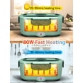 thumbnail image 4 of Lonchera eléctrica portátil para hombres, calentador de alimentos de 1.5 litros para adultos con 2 contenedores de acero inoxidable, caja de almuerzo autocalentable de 80 W para coche y camión., 4 of 5