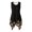 Tropical Floral Border, variant on HELLHERO Side Pockets Ladies Irregular Hem Casual Dress, Monstera Pattern Sleeveless Sundress Polyester Crew Neck Asymmetric Hem Midi Dress Round Neck