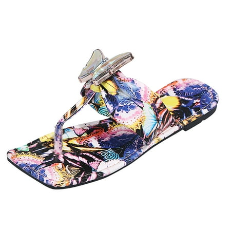 

Cptfadh Slippers For Women Shoes Women s Fashion Crystal Bow Flip Toe Casual Beach Sandals And Slippers
