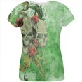 thumbnail image 1 of St. Patricks Day Deadly Wild Irish Rose Skull Tattoo All Over Womens T Shirt, 1 of 2