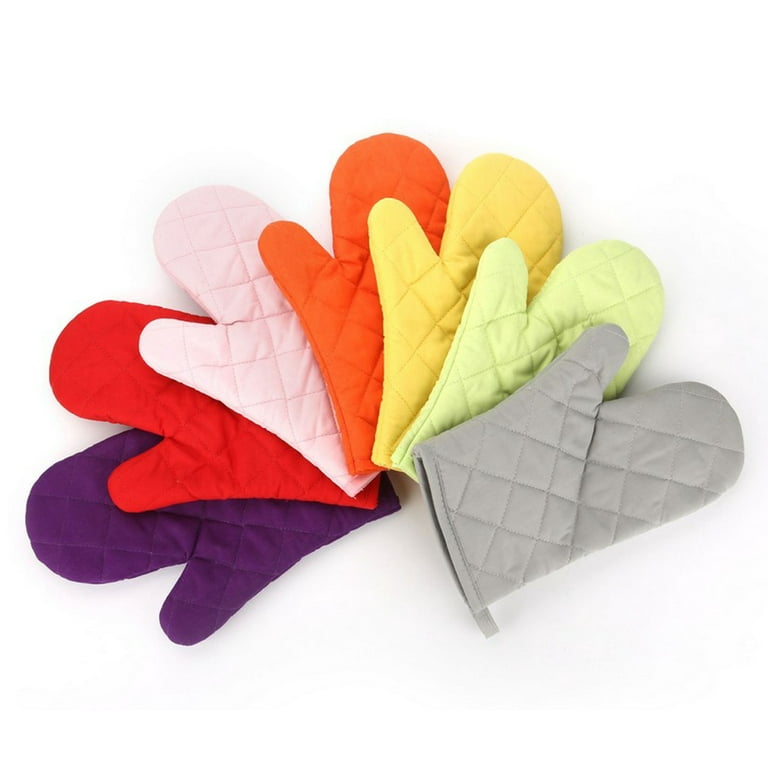 Zubebe 12 Pcs Oven Mitts and Pot Holders Multicolor Sets 6 Pair Heat  Resistant Cotton Oven Gloves Extra Thicken Long Kitchen Gloves 6 Terry  Cloth Pot