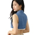 thumbnail image 5 of Women's Denim False Collar, Detachable Layering Dickey for Sweaters and Blouses, Button Down Decorative Collar to Refresh Tops and Dresses-Blue, 5 of 9