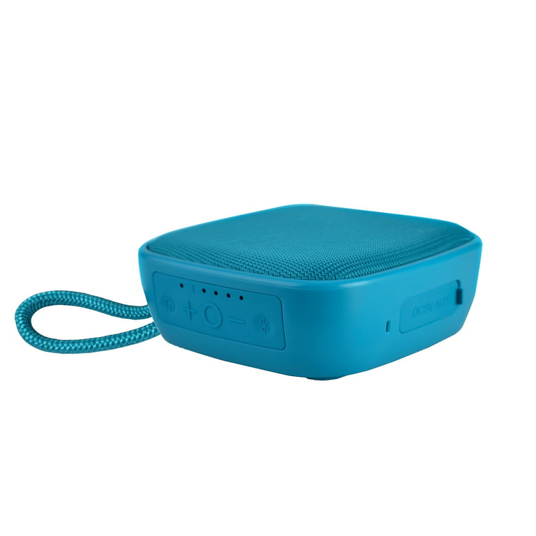 onn. Teal Sachet Rugged Mini Wireless Bluetooth Speaker with TWS  Technology, IPX5 Water Resistant 