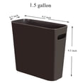 thumbnail image 3 of Youngever 1.5 Gallon Slim Trash Can, Plastic Garbage Container Bin, Small Trash Bin with Handles for Home Office, Living Room, Study Room, Kitchen, Bathroom (1 Pack Brown), 3 of 4