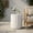 Antique White1, variant on FFZ Kingstown Barrel Side Table with Woven Rattan and Iron Frame, 17.5 x 17.5 x 16.75 inch, Brown Multi