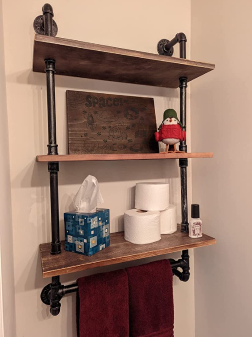 Rustic Bathroom Wall Shelves Industrial Pipe Wall Shelf for Bathroom,2