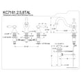 thumbnail image 4 of Kingston Brass KC7161TAL 8 in. Widespread Bathroom Faucet, Polished Chrome, 4 of 4