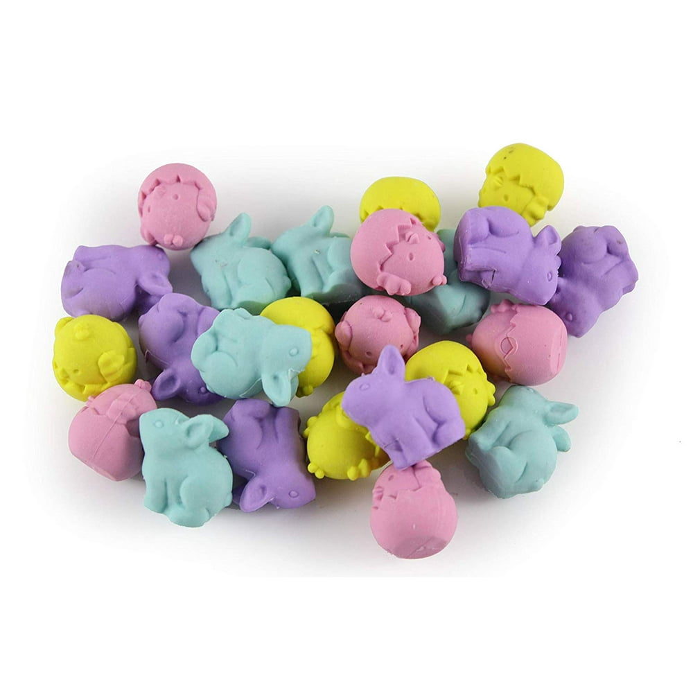 24 Cute Chick and Bunny Erasers Easter Small Novelty Prize Toy