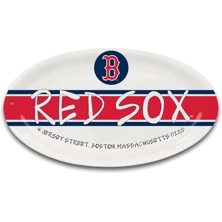 Magnolia Lane Red SOX Oval Platter, 12.25-Inch, Melamine, Multicolor