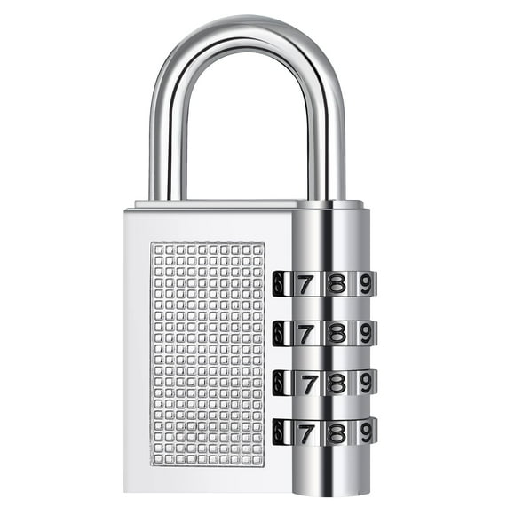 ZHEGE Locker Lock - 4 Digit Combination Lock for School,Gym Locker, Fence, Toolbox, Case, Outdoor, Fence, Hasp and Storage (Sliver)