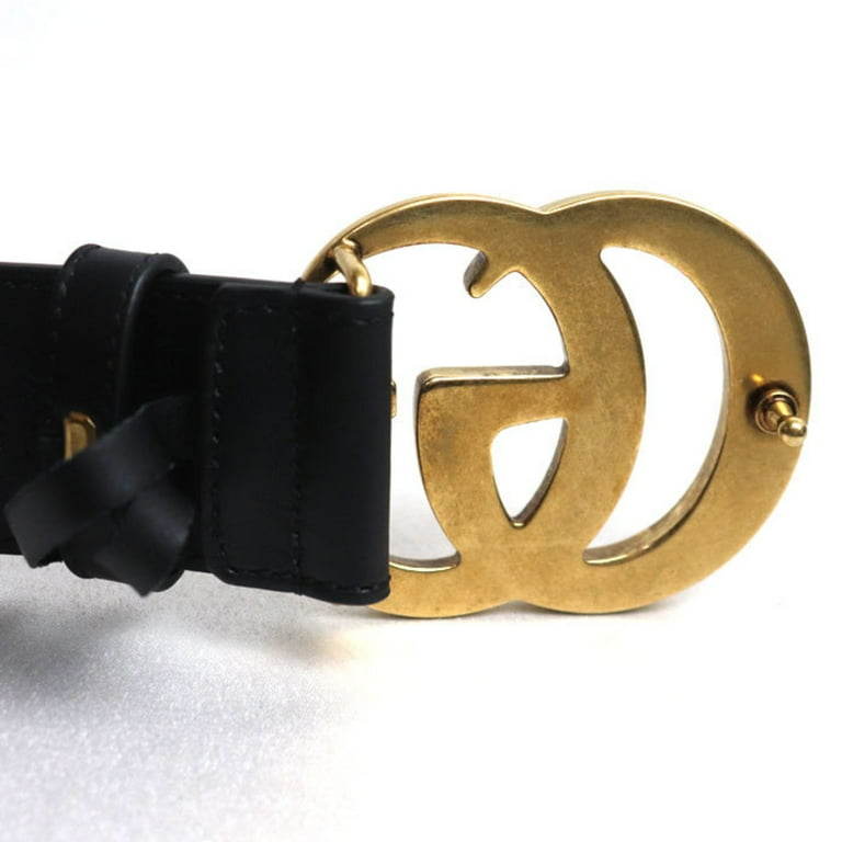 Pre Owned GUCCI Gucci GG Marmont Belt Black 400593 AP00T 1000 Unisex Good Walmart